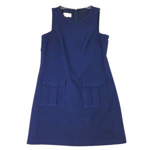 Donna Morgan Womens Short Dress Size 12 Navy Blue‎ Sleeveless Flap Pockets